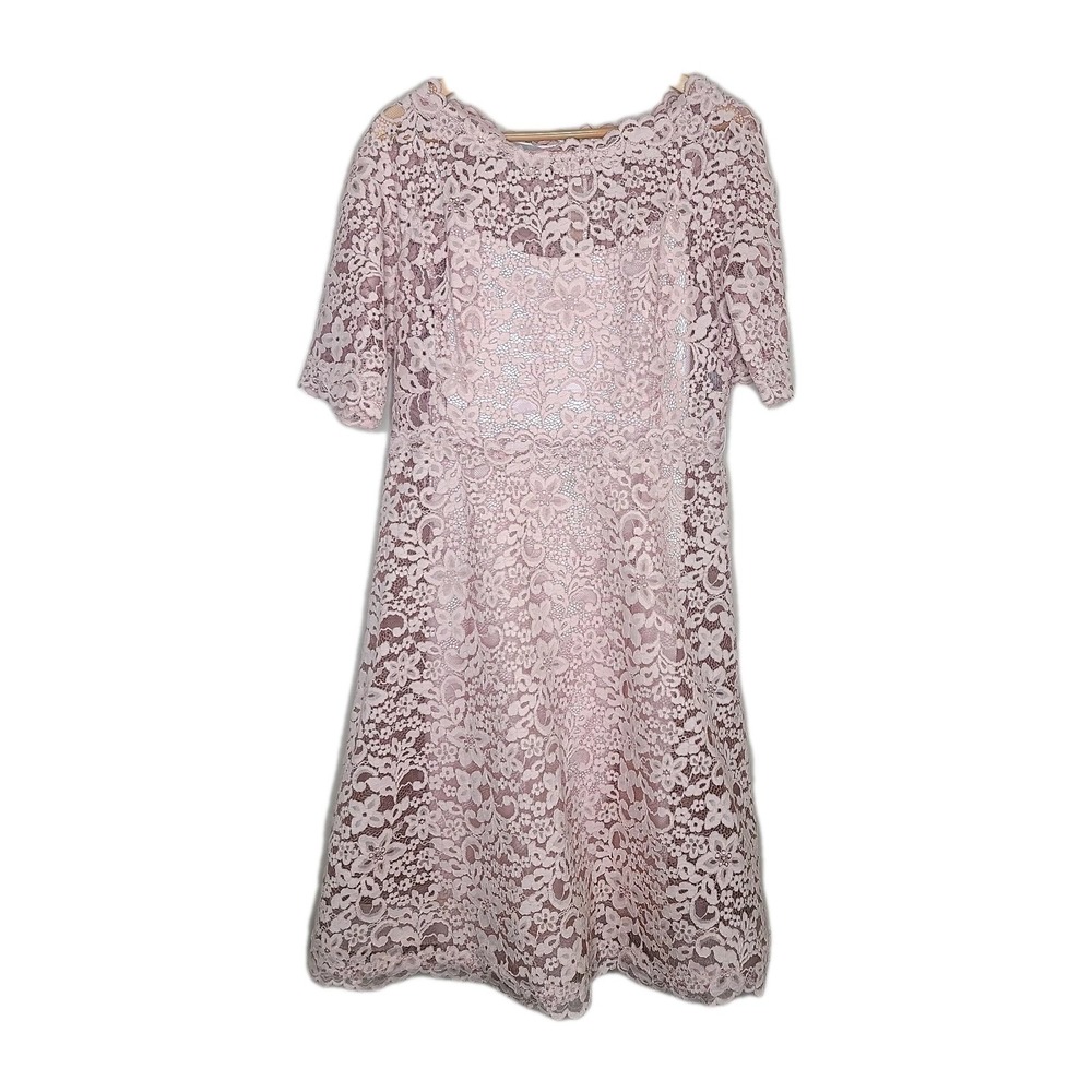 Rickie Freeman TERI JON Pink Lace 50s Style Madmen‎ Dress Size 12